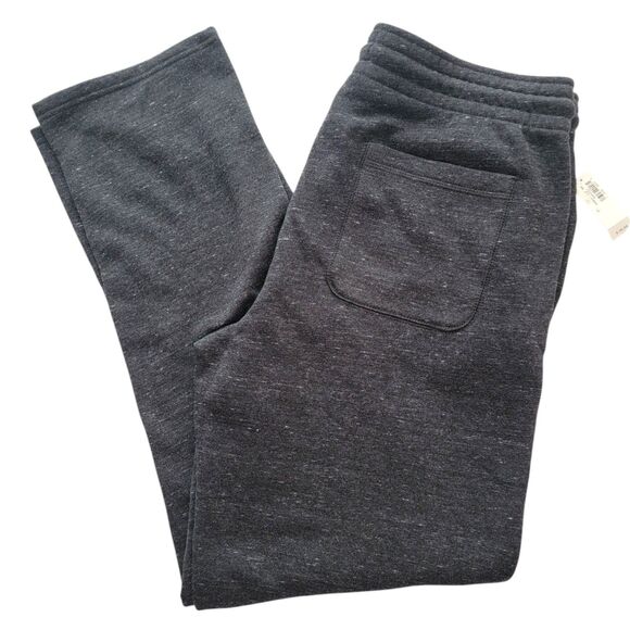 Old Navy Mens Sweatpants Large NWT Fleece Dark Gray Heather Track Drawstring - Picture 1 of 7